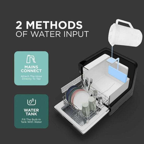 DMD Collective Countertop Dishwasher with Water Tank – Compact Mini Washer