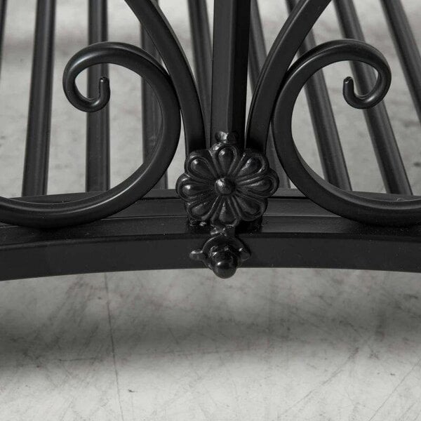 102L x 48W x 49H Classic Metal Garden Bridge with Safety Railings Arc Footbridge Decorative Pond Bridge for Backyard Creek Stream, Black