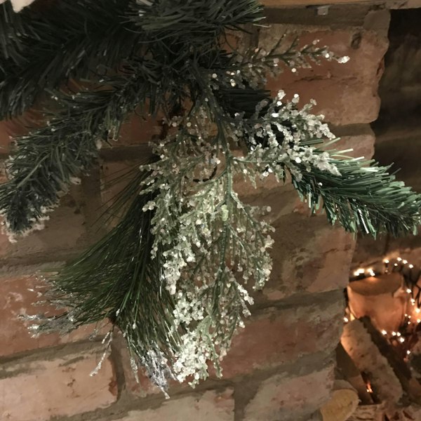 Samuel Alexander 1.8M (6ft) White Poinsettia Christmas Garland Silver Balls Glitter Snow Flocked