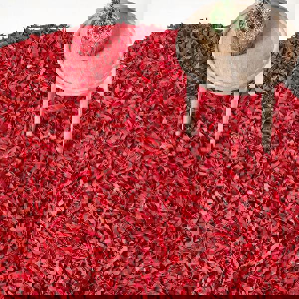 HOMESCAPES Dallas Leather Shaggy Rug