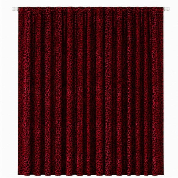Smart Living Leopard Curtain - Red - 66"x72"