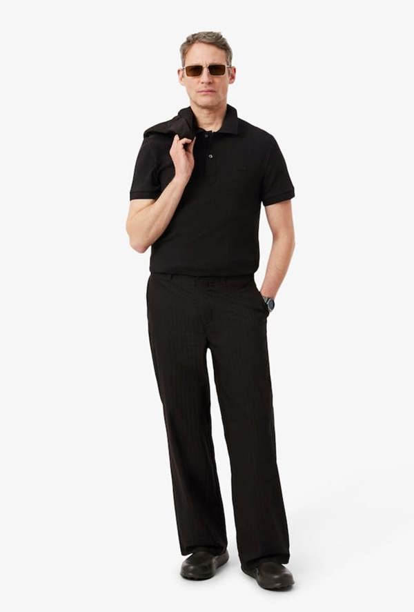 Lacoste Regular Fit Ribbed Knit Polo Shirt