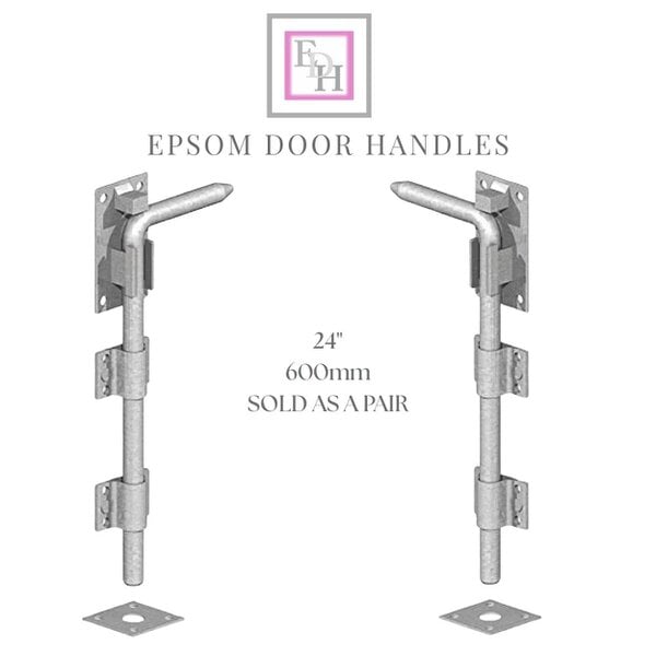 EDH Door Hardware Galvanised Heavy Duty Drop Bolt for Gates, Garage & Shed Doors – 12", 15", 18" & 24"