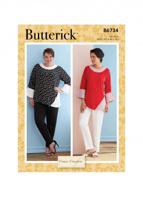 Butterick Sewing Pattern 6734, Tops for Women, MIS (XS-S-M-L-XL ) - Intermediate