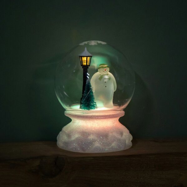 Samuel Alexander 12cm Battery Operated Light up Christmas Snow Globe with The Snowman & Multi-Coloured LEDs