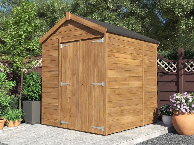 Dunster House Wooden Shed 1.8 x 1.8m 15mm Walls Apex Roof Superfelt, Overlord Modular