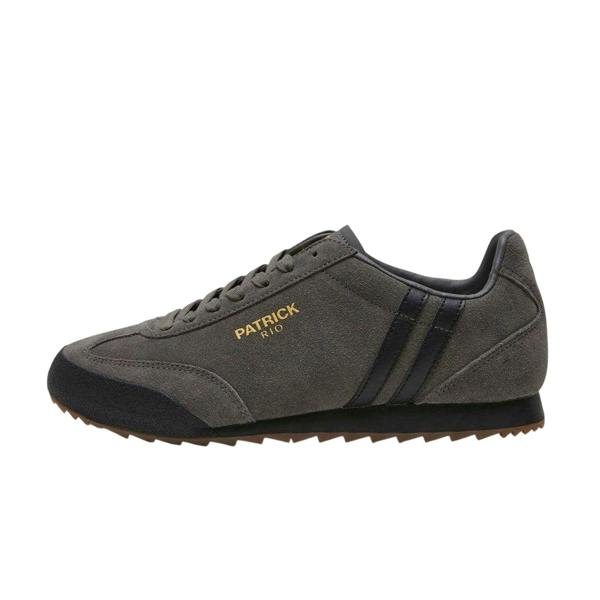 Patrick Mens Rio Suede Trainers - Charcoal/Black - 