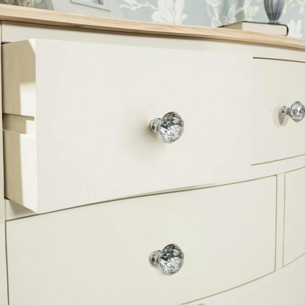 Statement Furniture Juliette Vintage Chic 6 Drawer Large Chest with Crystal Handles
