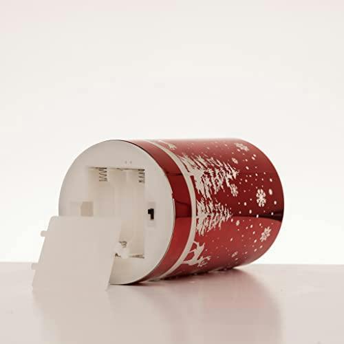 13cm Christmas Decorated Vase Table Lamp with Forest Scene and Warm White LED Lights image 4