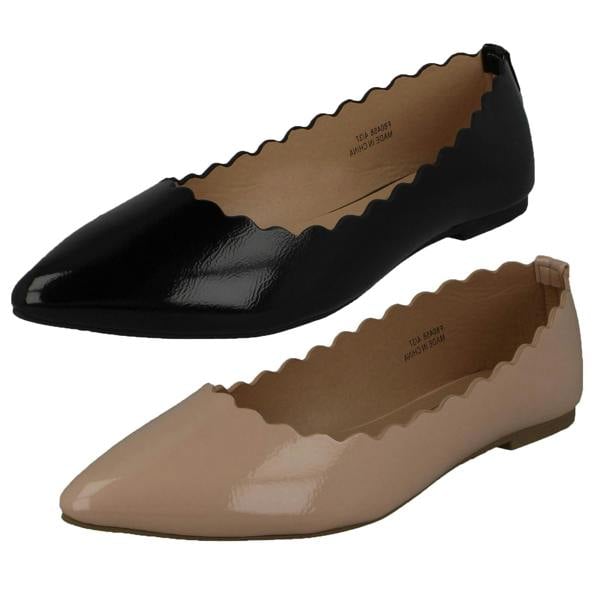 Spot On Ladies Spot On Flat Pointed Toe Ballerinas F80458