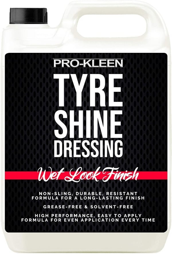 ProKleen Pro-Kleen Tyre Shine Dressing - Wet Look Non-Sling & Solvent Free Formula - Tyre Protector Easy to Use Formula (5 Litres)