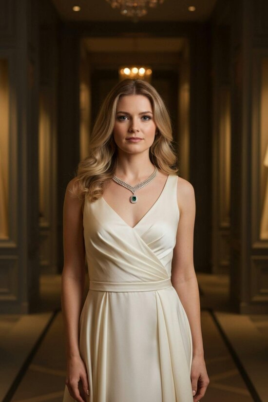 Latelita Countess Statement Emerald Necklace Gold