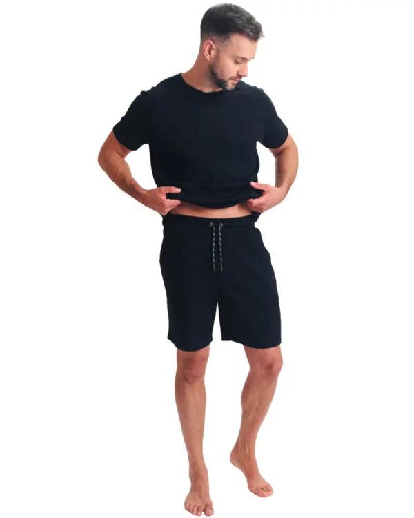 Ted Baker Waffle T-Shirt & Shorts Lounge Set, Black