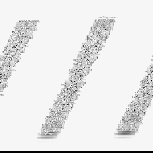 Starbright Silver Cubic Zirconia Claw Set Three Row Full Eternity Ring R4883 3A