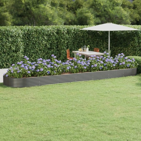 Berkfield Garden Raised Bed Powder-coated Steel 600x140x36 cm Grey