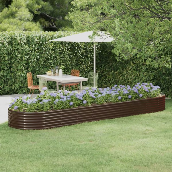 Berkfield Garden Raised Bed Powder-coated Steel 396x100x36 cm Brown