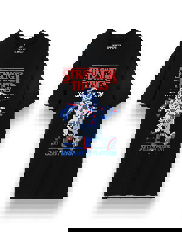 Stranger Things Unisex Black Scoops Short Sleeved T-Shirt