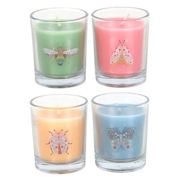 Serano Set of 4 Floral Bug Mandarin & Bergamot Candles