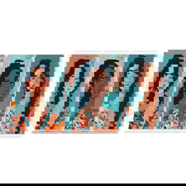 Artwork For Living Room Walls | Set of 3 Boho Women Wall art Prints