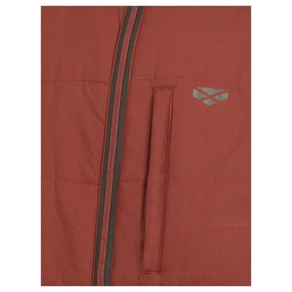 Hoggs of Fife Aviemore Reversible Insulated Jacket in rust showing chest pocket, zip and Hoggs logo