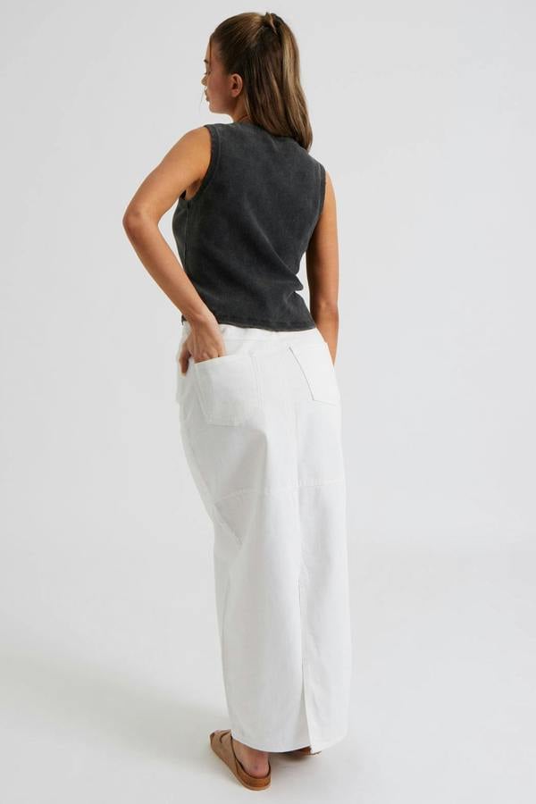 Urban Bliss Maxi Split Back Twill Skirt