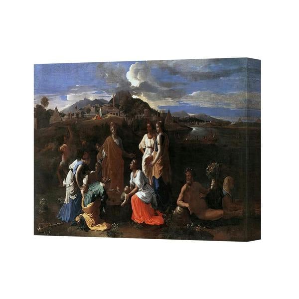 Benjamin Tate Design Canvas Print Classical Gathering By River In Ancient Landscape