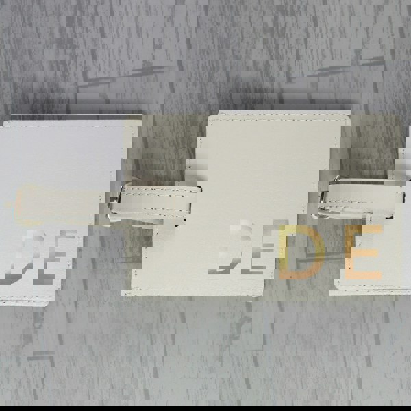 Personalised Memento Company Personalised Gold Initials Cream Luggage Tag