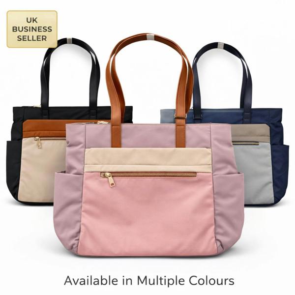 Lorenz Two Tone Nylon Tote Shoulder Bag