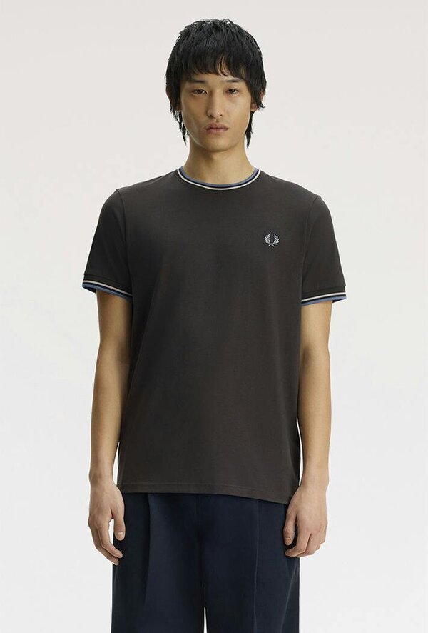 Fred Perry Twin Tipped T-Shirt - Anchor Grey/Ace Blue