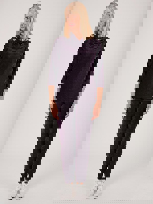 PennyPlain Ribbed Velour Trousers - Blackcurrant Short