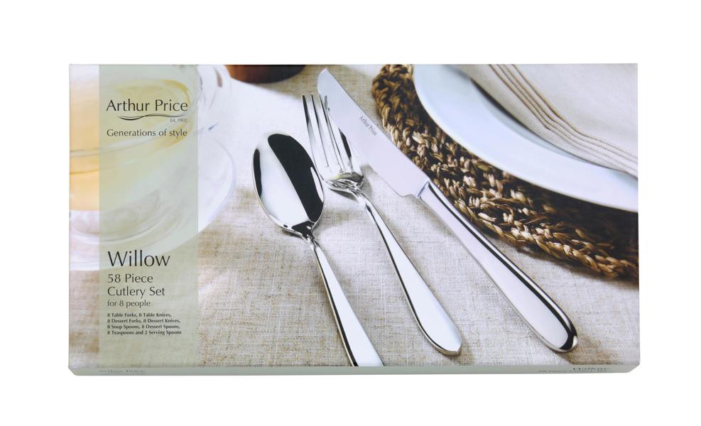 Arthur Price 'Willow' 58 Piece 8 Person Gift Boxed Cutlery Set