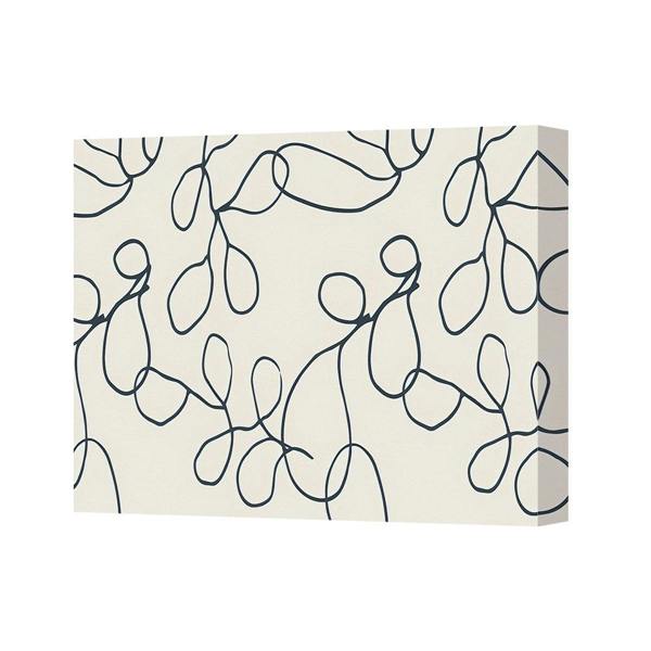 Benjamin Tate Design Abstract Line Art Canvas Print With Navy Scribble Pattern 2897