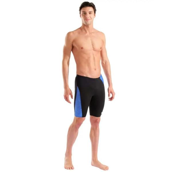 Arena Ribbed Swim Jammer black and royal trunks in ribbed swim fabric