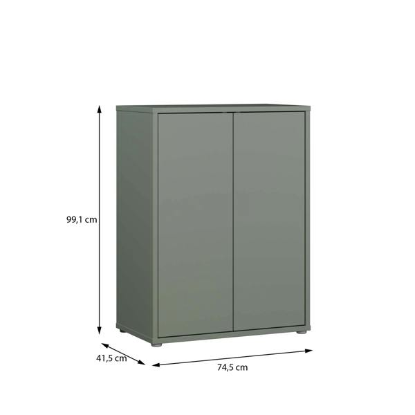 Furniture To Go Alice Springs Tall 2 Door Cupboard with Push-to-Open Doors in Sage Green