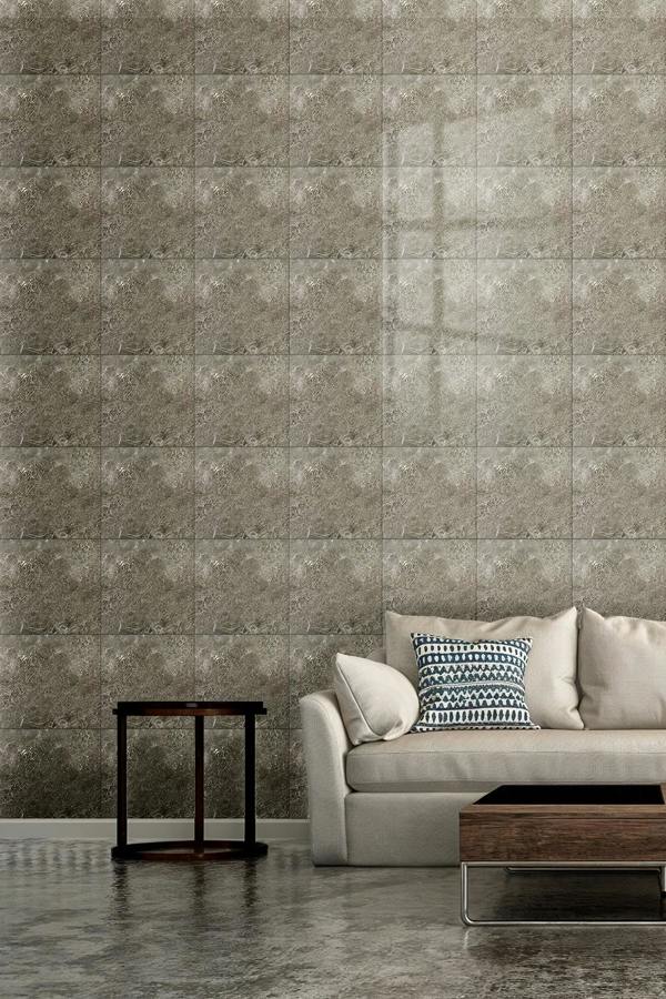 Living and Home 10pcs Grey Self-Adhesive Marble PVC Wallpapers, 40x40cm