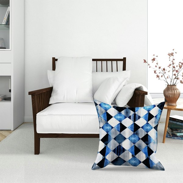 Warren Reed Square Checkered Pattern Floor Cushion