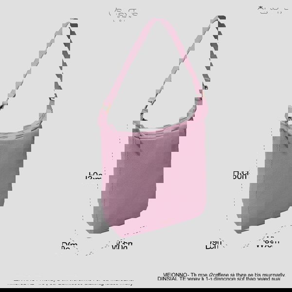 Assots London 'BIANCA' Pale Pink Pebble Grain Leather Slouchy Hobo Bag