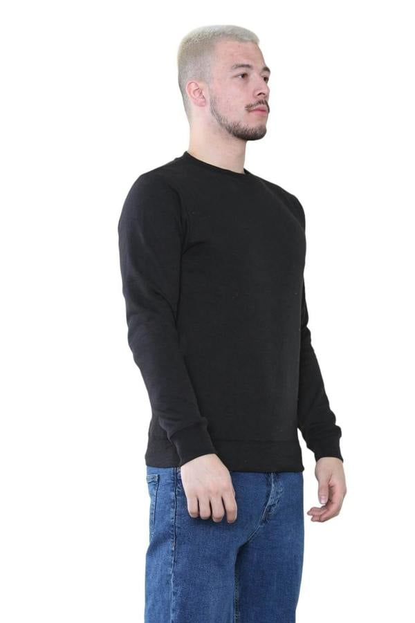 Men's Classic Black Sweatshirt - Casual Comfort and Stylish Fit - Elaina Fashion