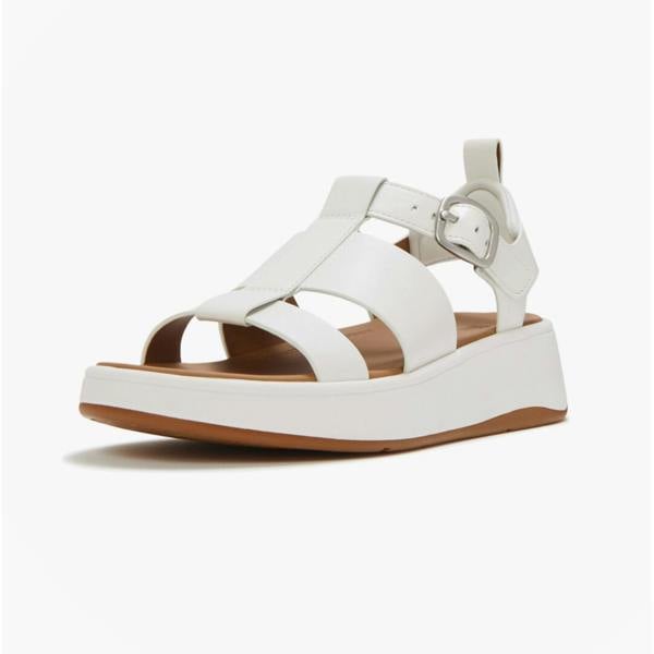 FitFlop FitFlop F-MODE LEATHER Womens Ankle Strap Sandals Urban White
