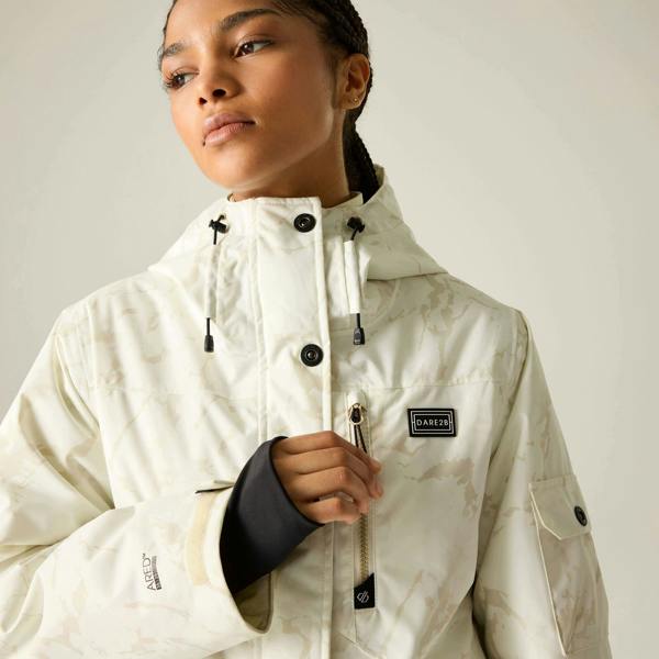 Dare 2B Womens/Ladies Snowline Cracked Effect Ski Jacket - Light Ice - 