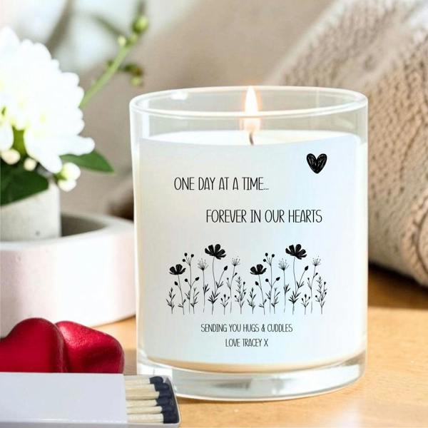 Personalised Forever in Our Hearts Candle Gift Set | Keepsake for Family, Friend
