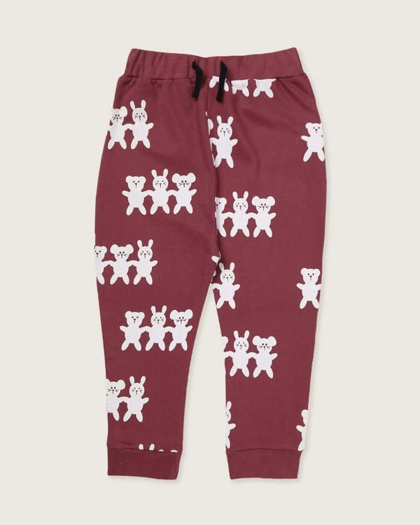 organic cotton Red Best Friends Print Harem Style Joggers - image 2