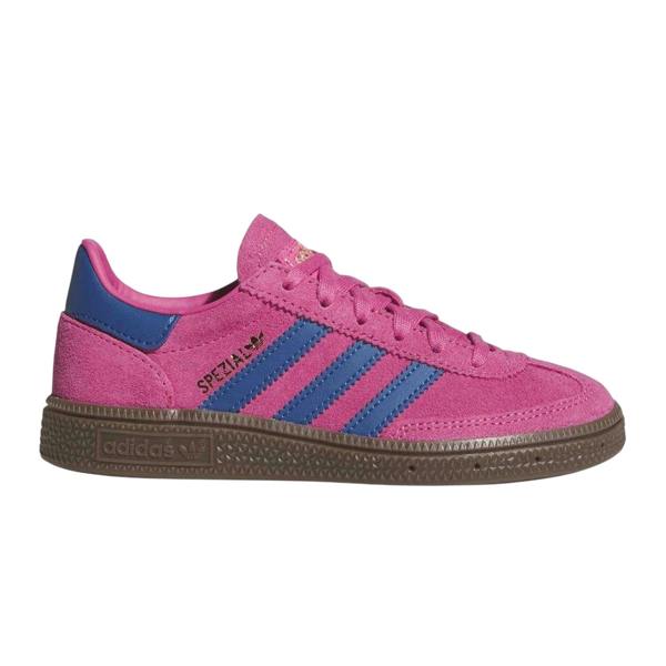 Adidas Childrens/Kids Handball Spezial 3 Stripes Suede Shoes - Shock Pink/Blue - 