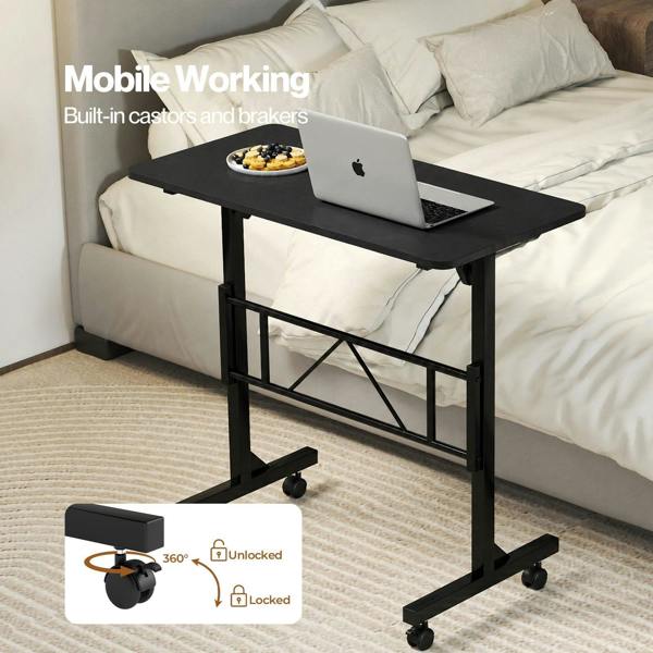 Levede Standing Desk Small Adjustable Height Folding Office 50kg Load Black