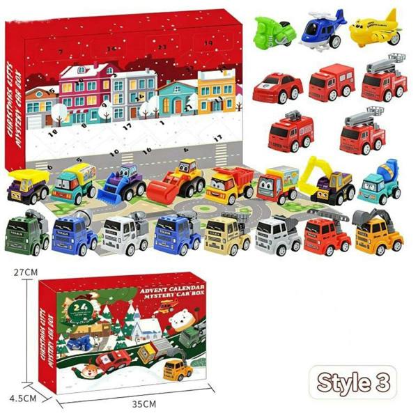 Leaper Alloy Engineering Vehicle Toy Christmas Countdown Blind Box