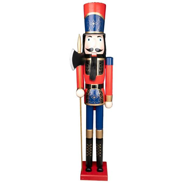 150cm Wooden Christmas Nutcracker Soldier Standing Ornament for Indoor Festive Display image 6