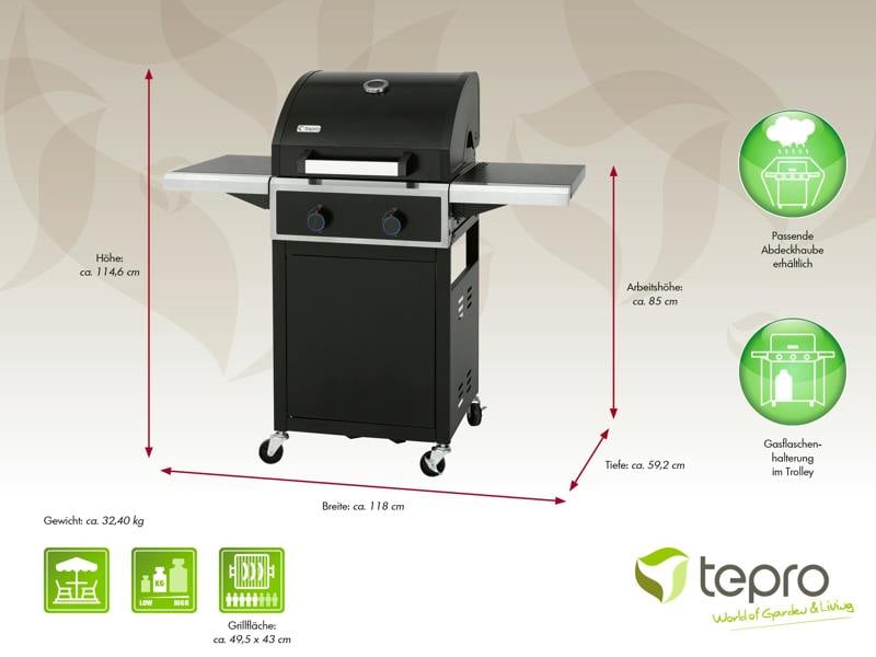Tepro Keansburg 2 Burner Gas BBQ