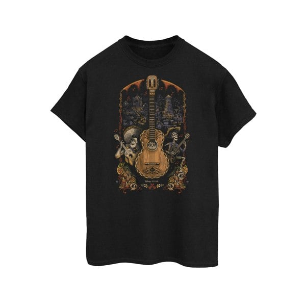 Disney Mens Coco Guitar Poster T-Shirt - Black