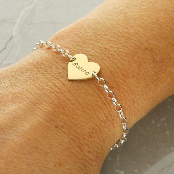 Christopher James of London Sterling Silver Belcher Link Bracelet With Personalised Charm