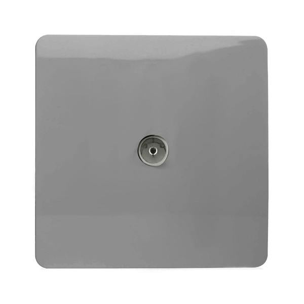 Trendi Switch 1 Gang Female Co-Axial Television Socket in Light Grey